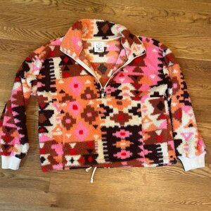 Pink and Orange Sweater Quarter Zip